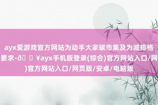 ayx爱游戏官方网站为动手大家碳市集及为减排格局提供资金创造了要求-🔥ayx手机版登录(综合)官方网站入口/网页版/安卓/电脑版